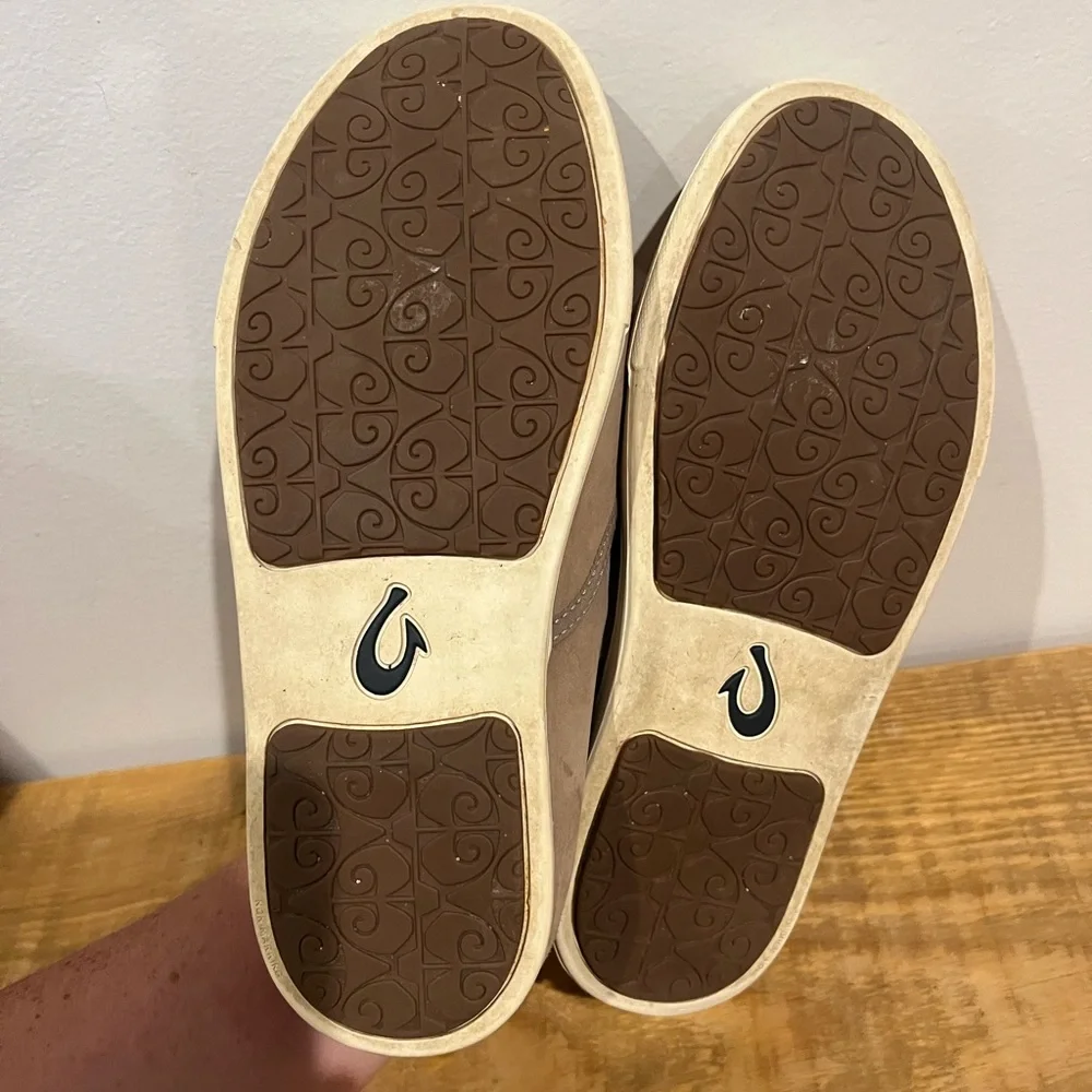 Olukai‎ women’s pehuea heu slip on shoes shearling nubuck leather sz 6 EUC